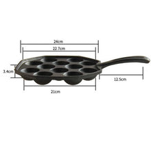 Load image into Gallery viewer, 12 Hole/15 Hole Cast Iron Uncoated Nonstick Octopus Ball Takoyaki Maker Meatball Mold Cake Baking Pan Bakeware Tool BBQ Plate